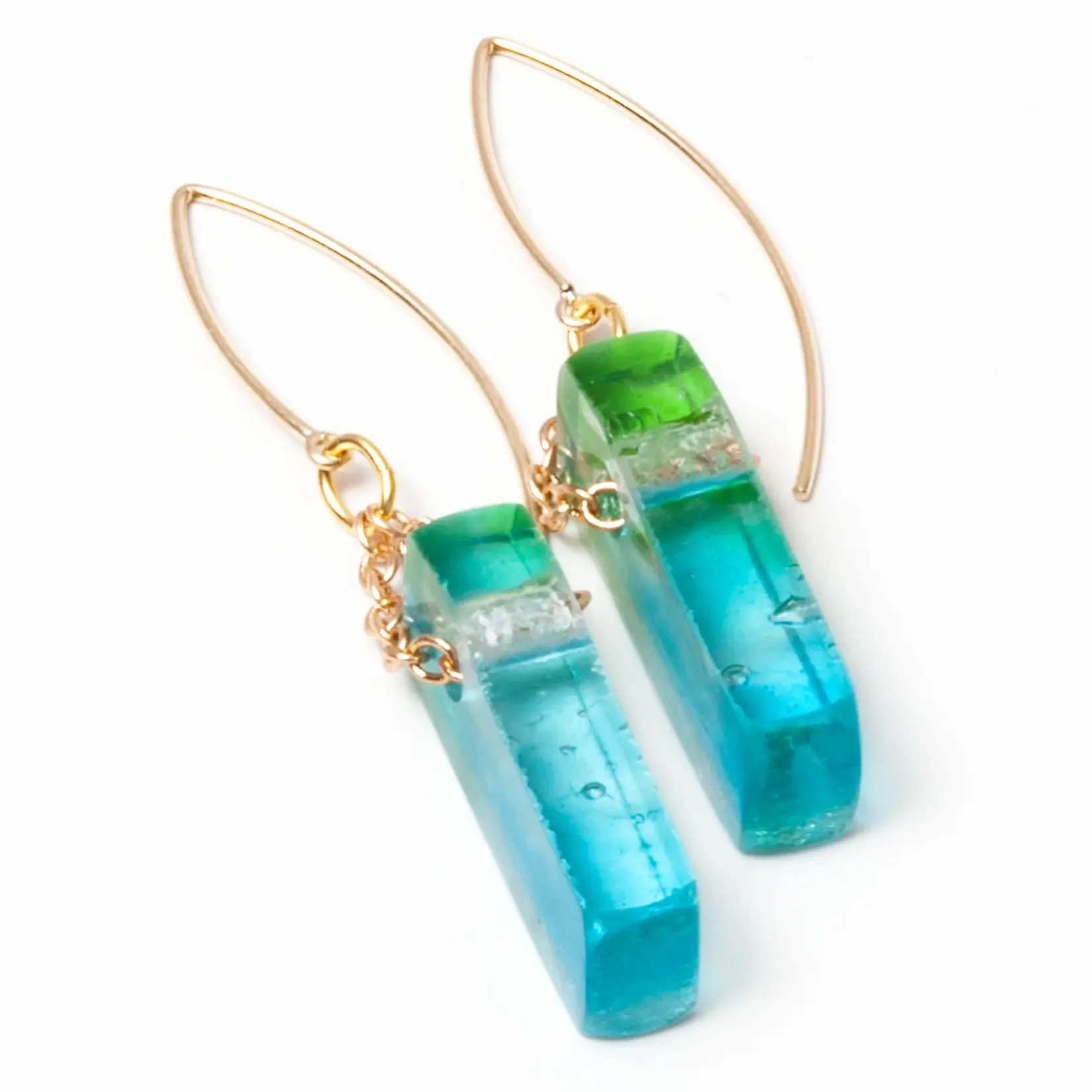 Smart Glass Recycled Jewelry Recycled Glass Mosaic Earrings-Confetti