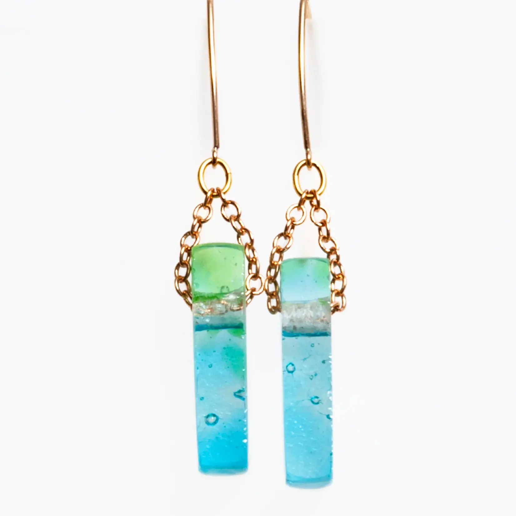 Smart Glass Recycled Jewelry Recycled Glass Mosaic Earrings-Confetti