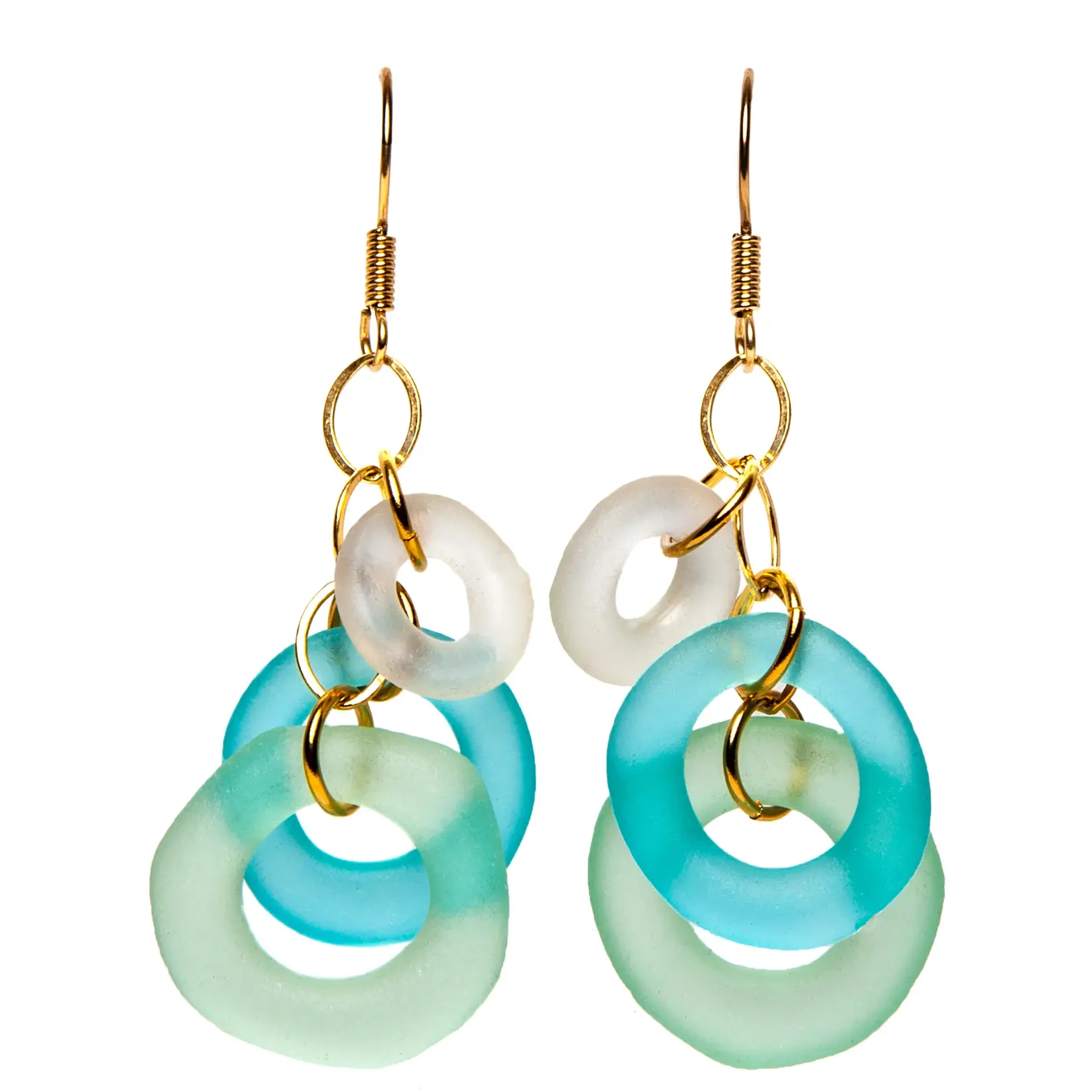 Smart Glass Recycled Jewelry Recycled Glass Mini Chandelier Earrings - Multi