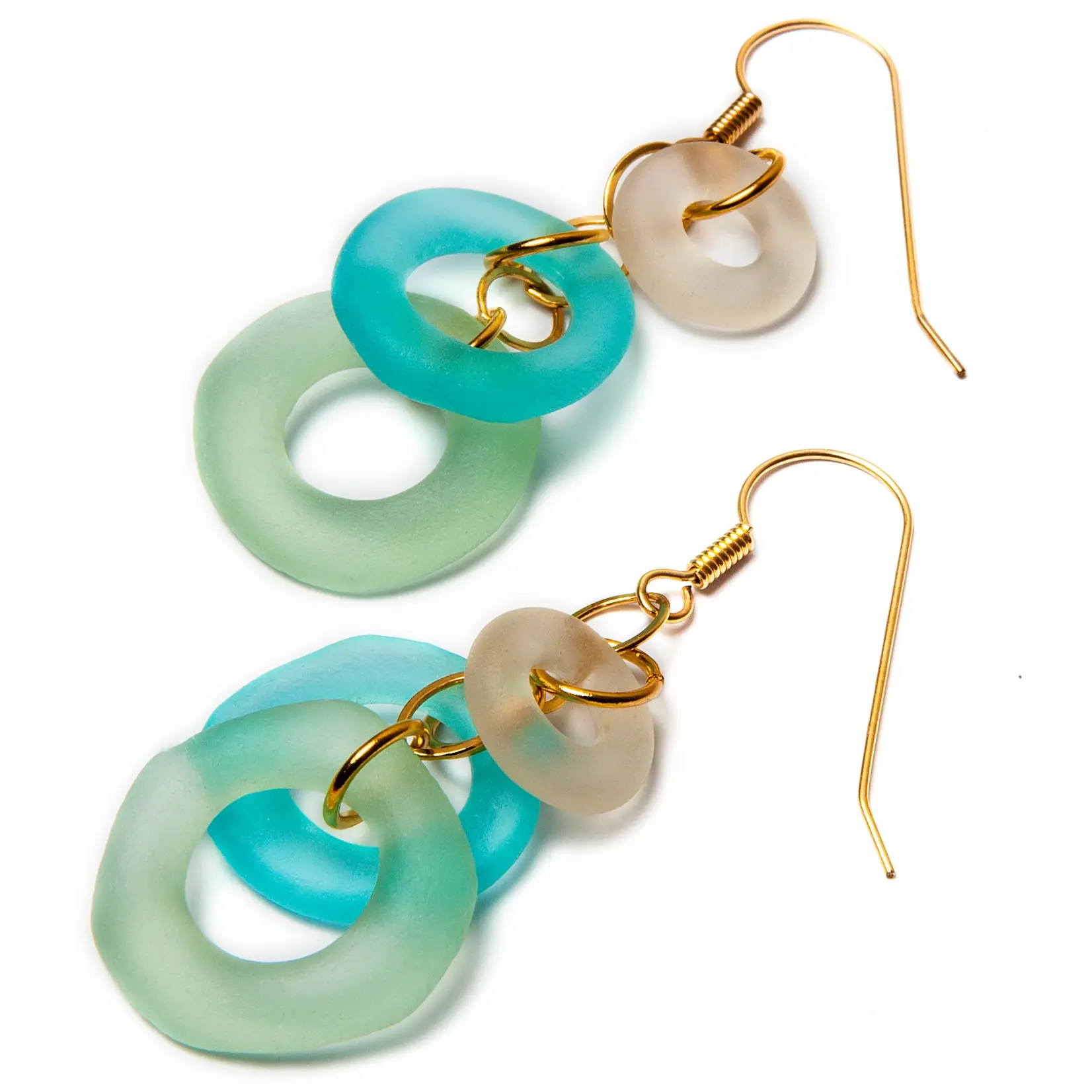 Smart Glass Recycled Jewelry Recycled Glass Mini Chandelier Earrings - Multi