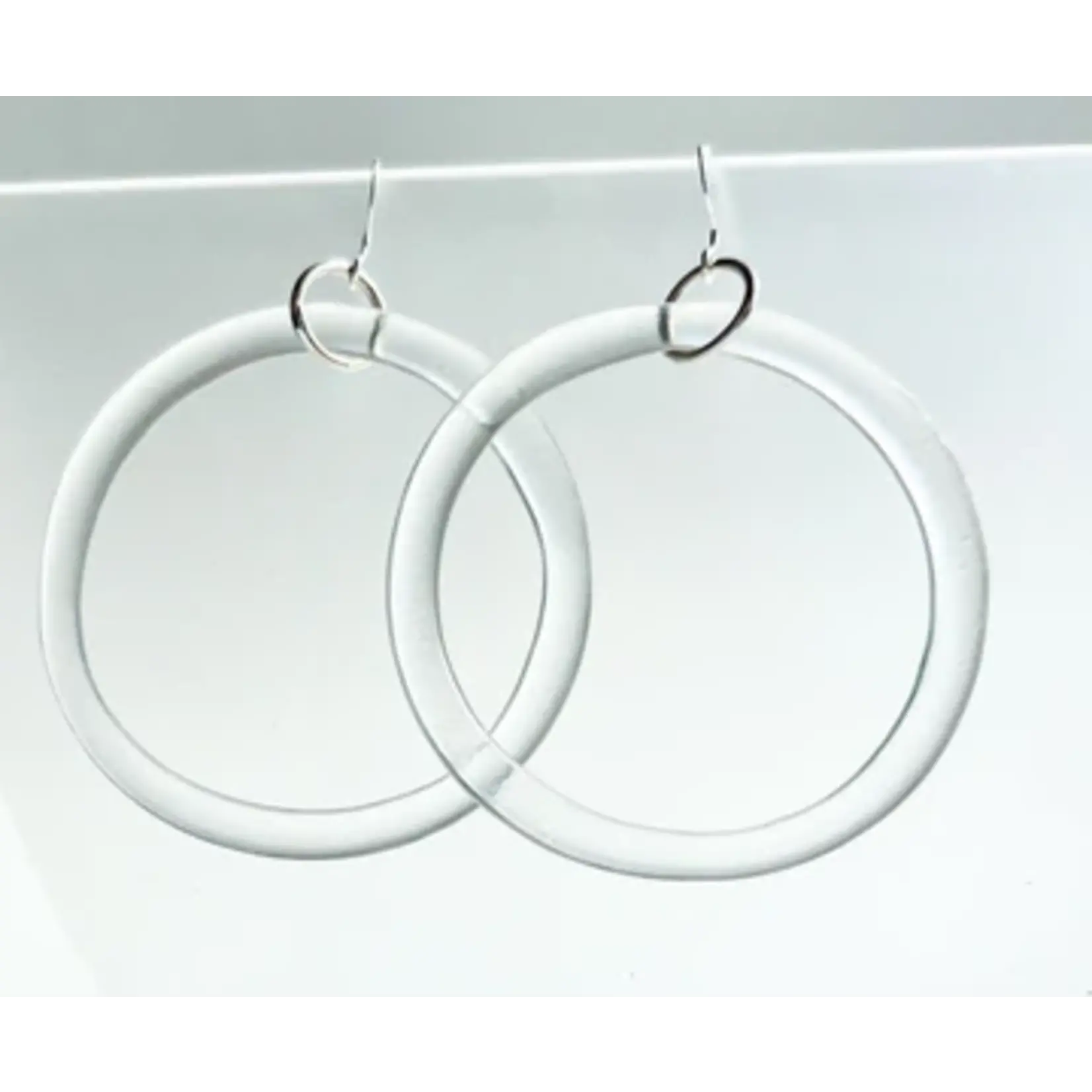 Smart Glass Recycled Jewelry Large Recycled Glass Hoop - Clear