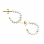 Kris Nations Freshwater Pearl Huggie Post Hoop Earrings
