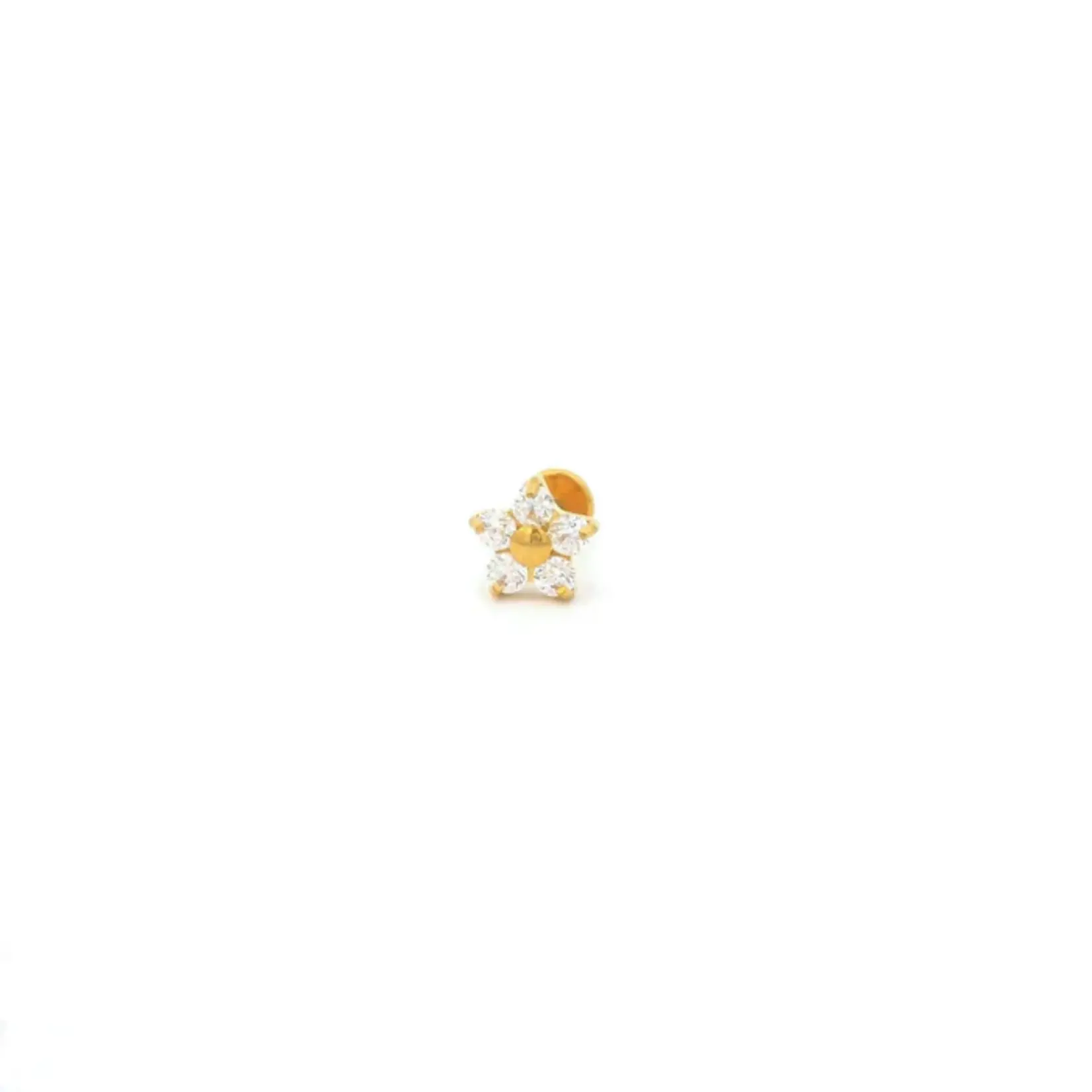 Kris Nations Flower Crystal Titanium Flat Back Stud Earring