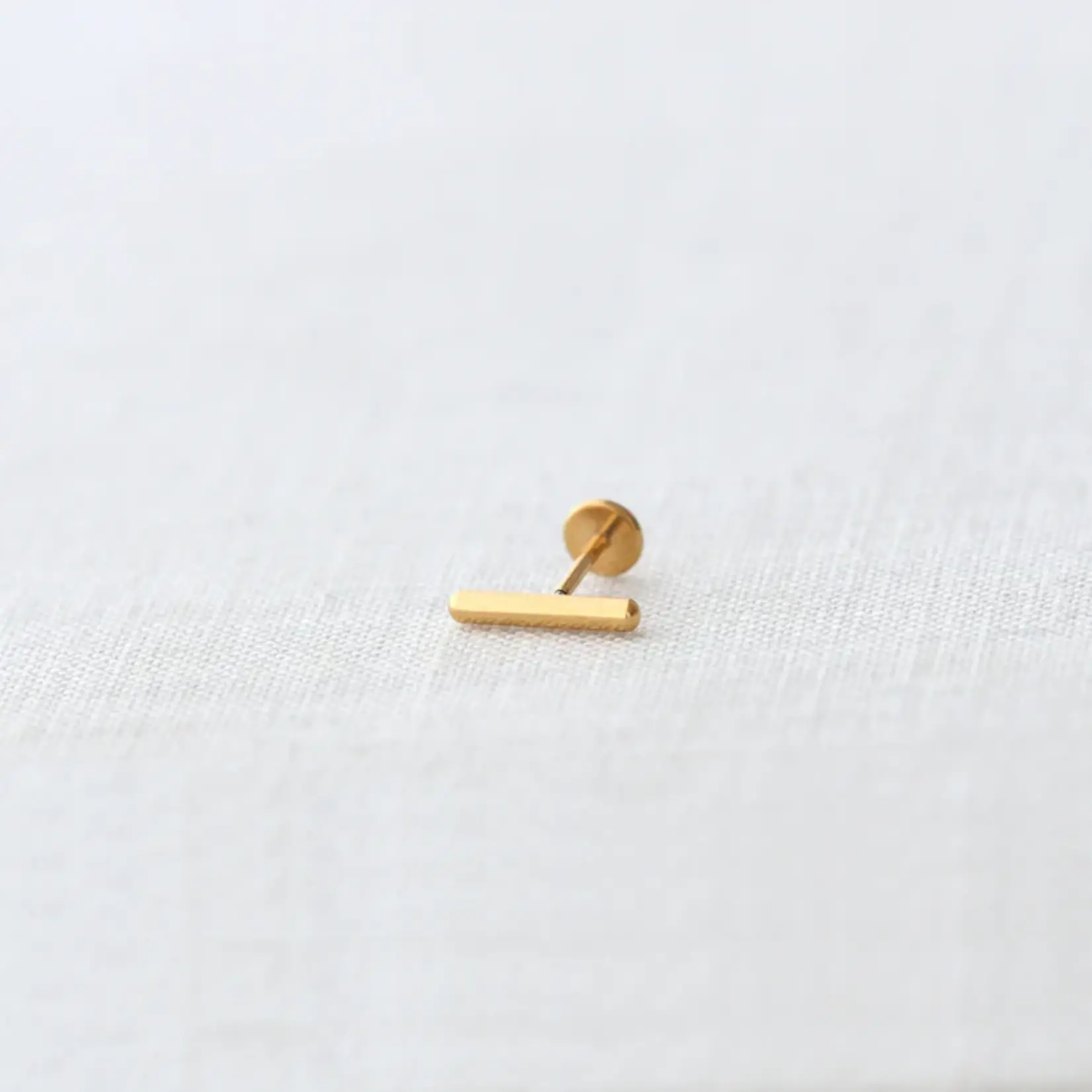 Kris Nations Bar Titanium Flat Back Stud Earring