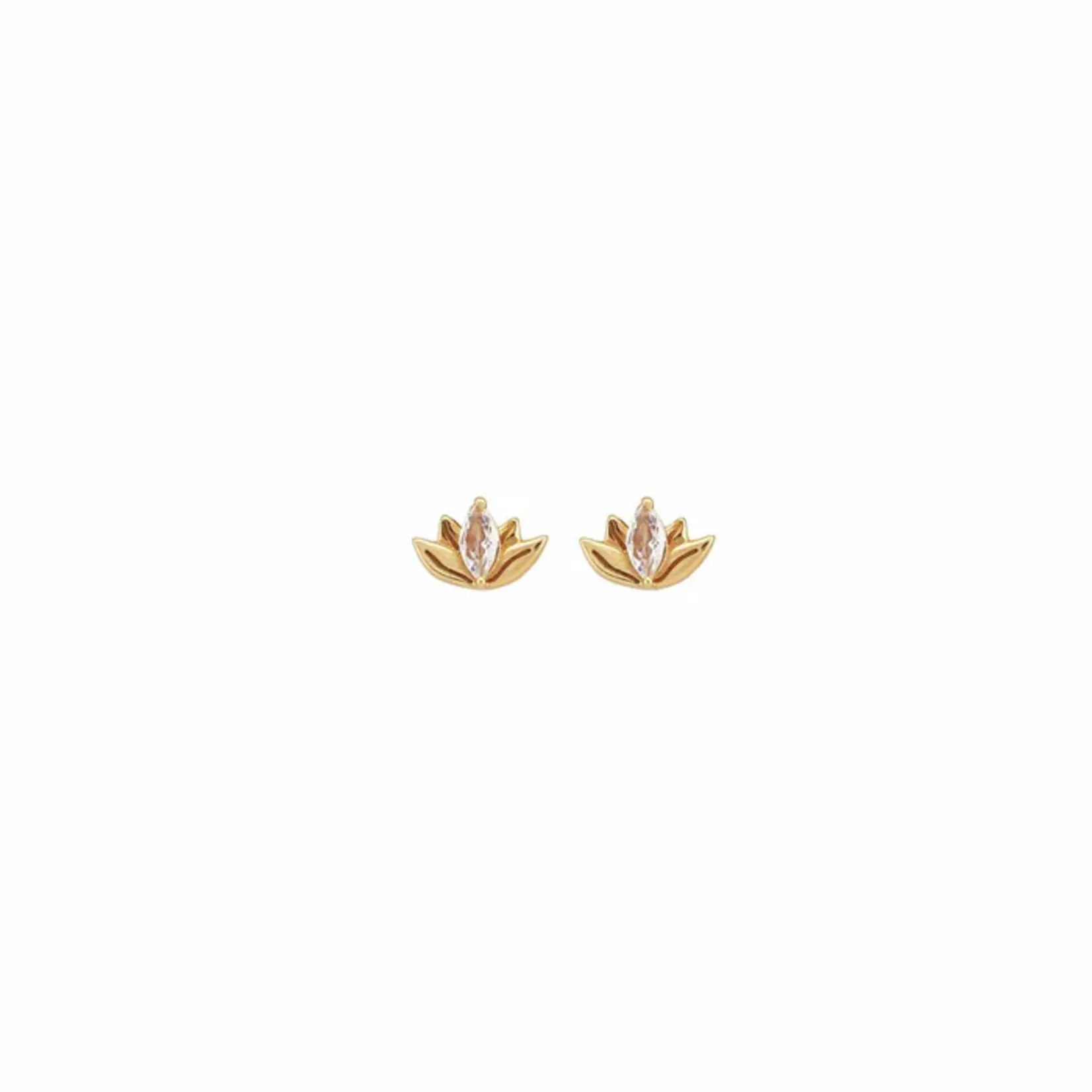 Kris Nations Lotus Stud with Crystal Earrings