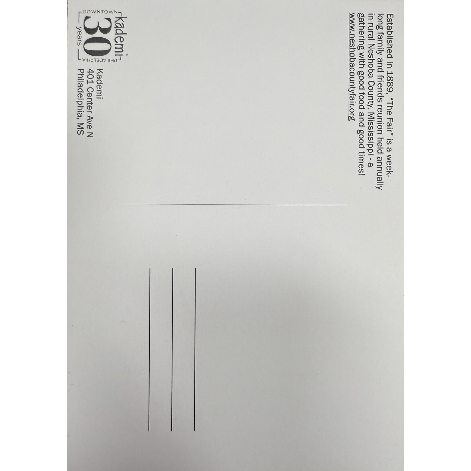 Kademi Fair 2025 Postcard