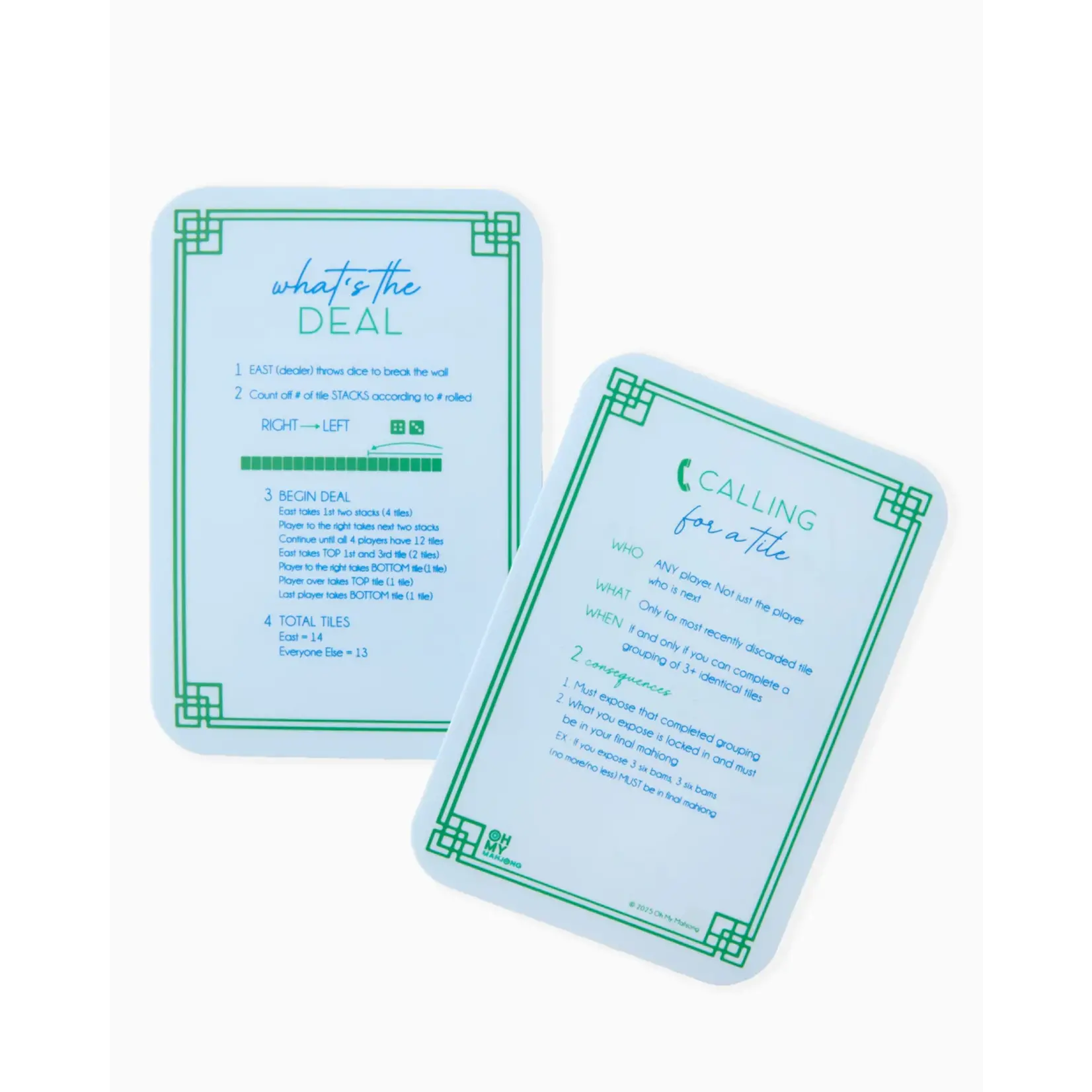 Oh My Mahjong Light Blue Instructional Shufflers