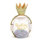 Two's Company Birthday Queen Double Wall Glitter Stemless Wine Glass and Glitter Crown Headband