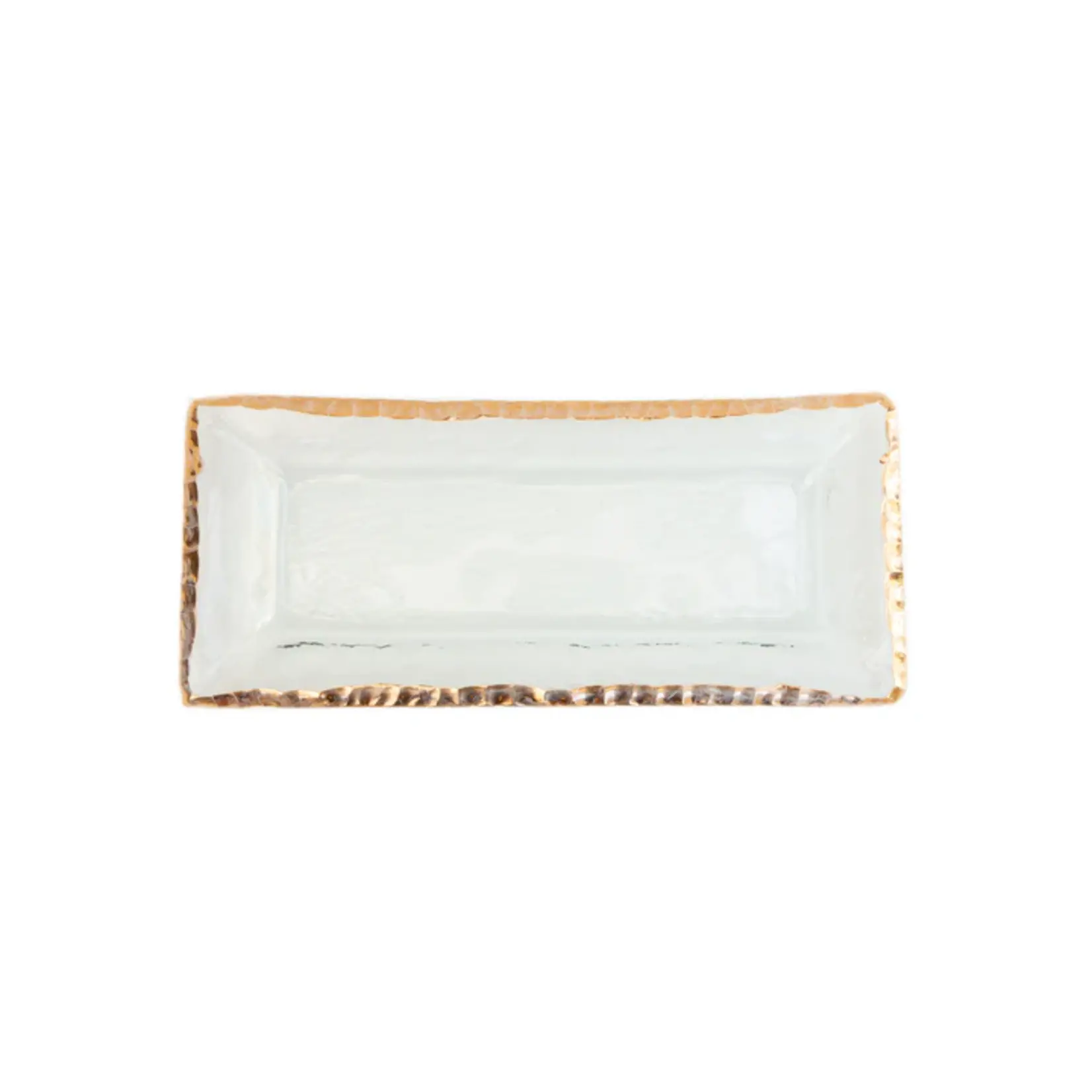 Annieglass Edgy Appetizer Tray, Gold 13.5x6"