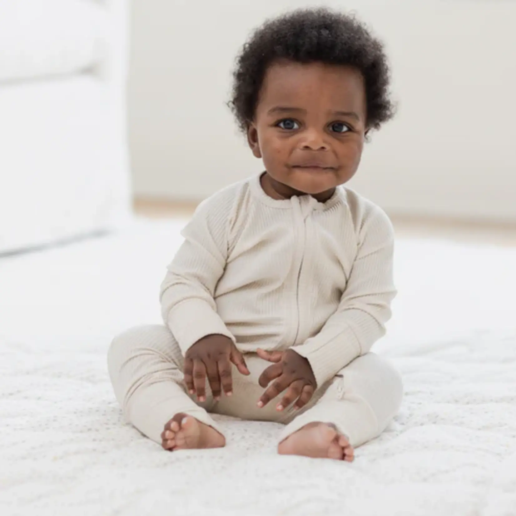 Bella Tunno Zip Fit & Beanie Set 0-3M Linen