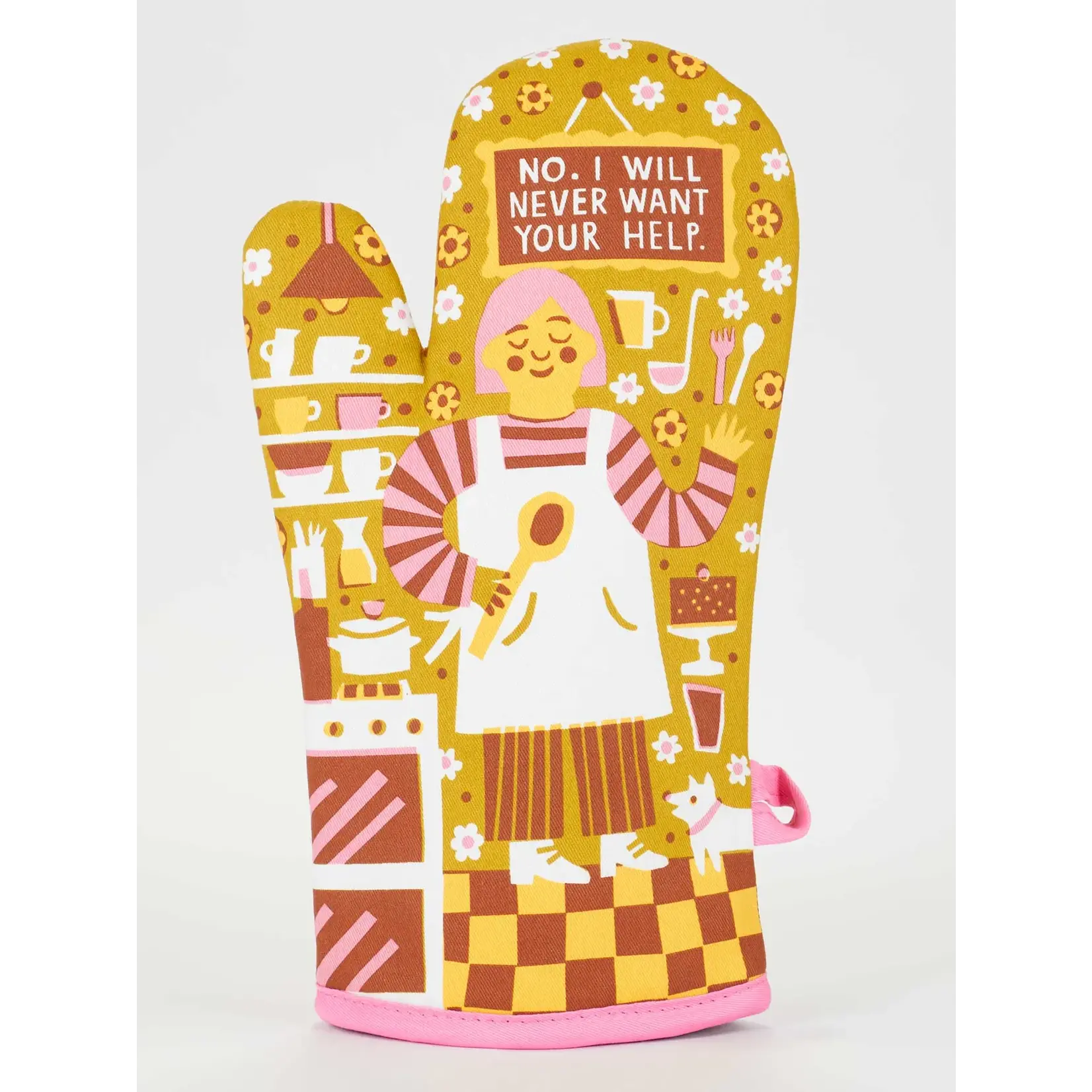 Blue Q Never Want Your Help Oven Mitt