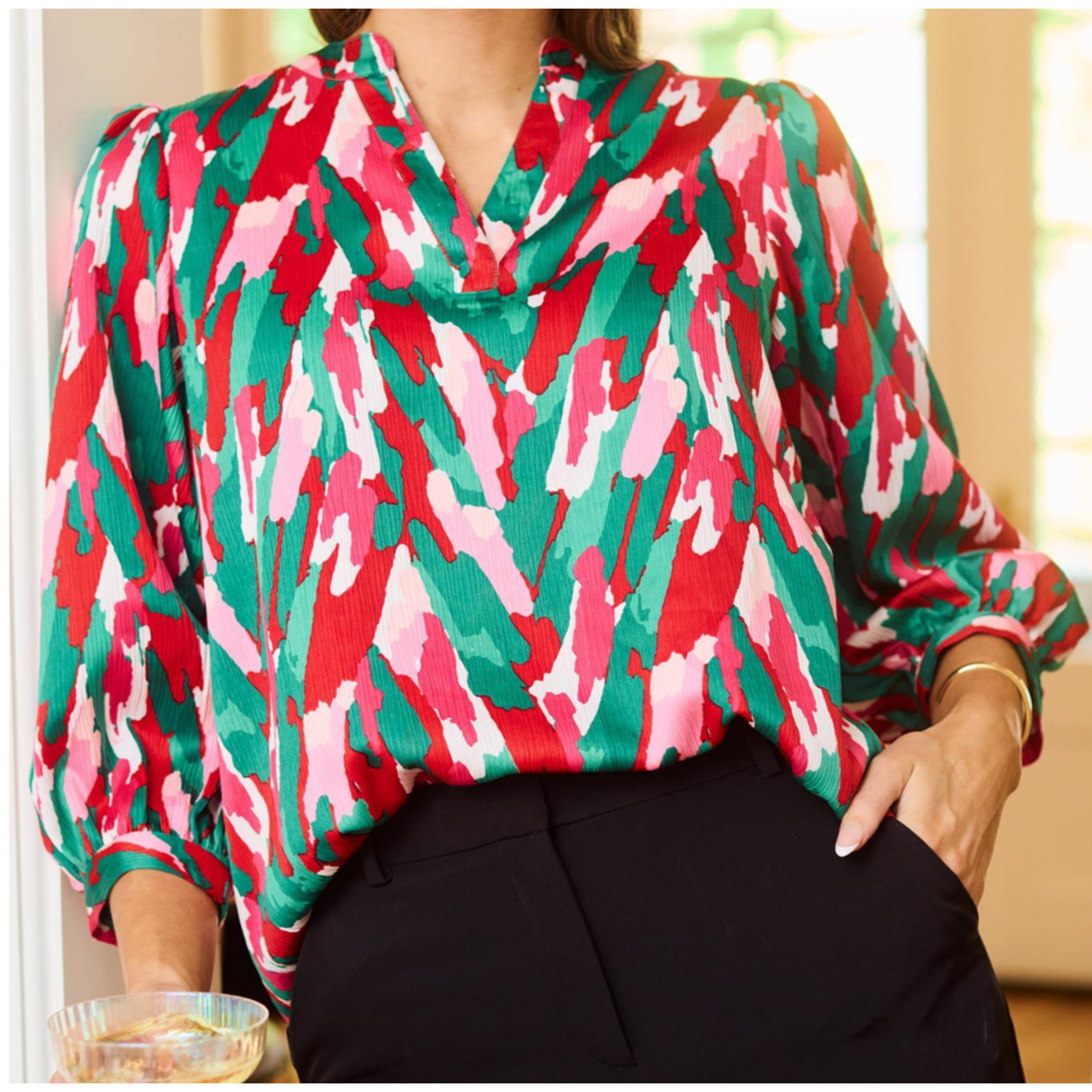 Mary Square Tamryn With a Twist Pink Top