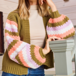 Mary Square Pippa Cardigan Green Multi
