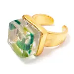 Smart Glass Recycled Jewelry Recycled Glass Mosaic Adjustable Ring - Wine