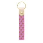 Mary Square Key Fob Skinny Pink Floral Block