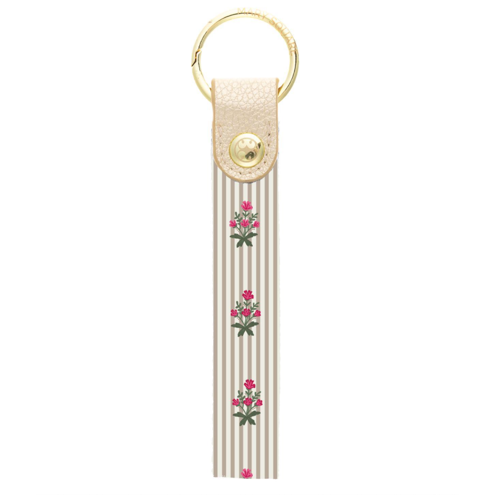 Mary Square Key Fob Skinny Cottage Stripes