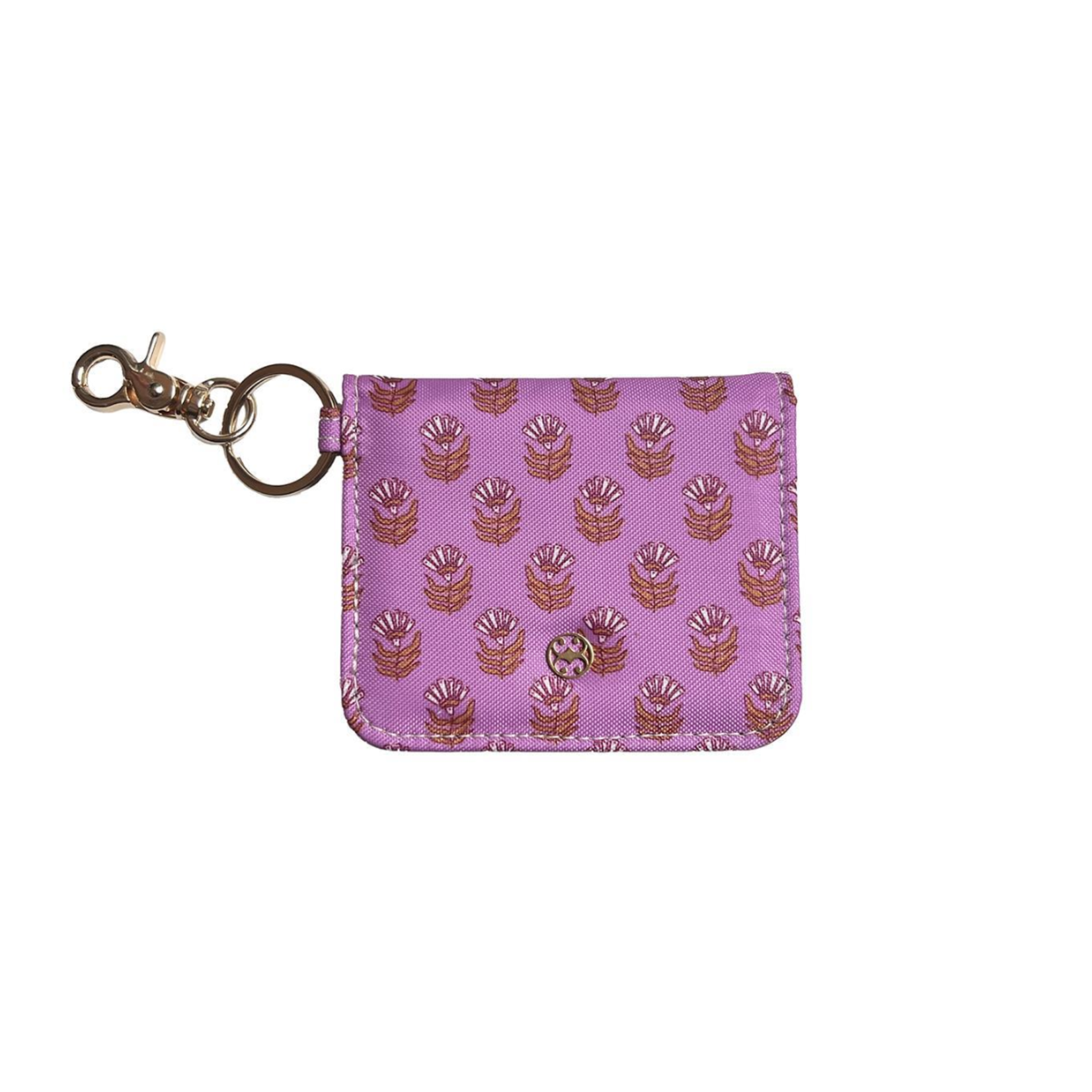 Mary Square ID Wallet Pink Floral Block