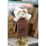 Kademi Fair Rectangular Leather Key Fob Mahogany Dark Brown