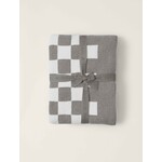 Barefoot Dreams CozyChic Cotton Checkered Throw Eucalyptus Cream