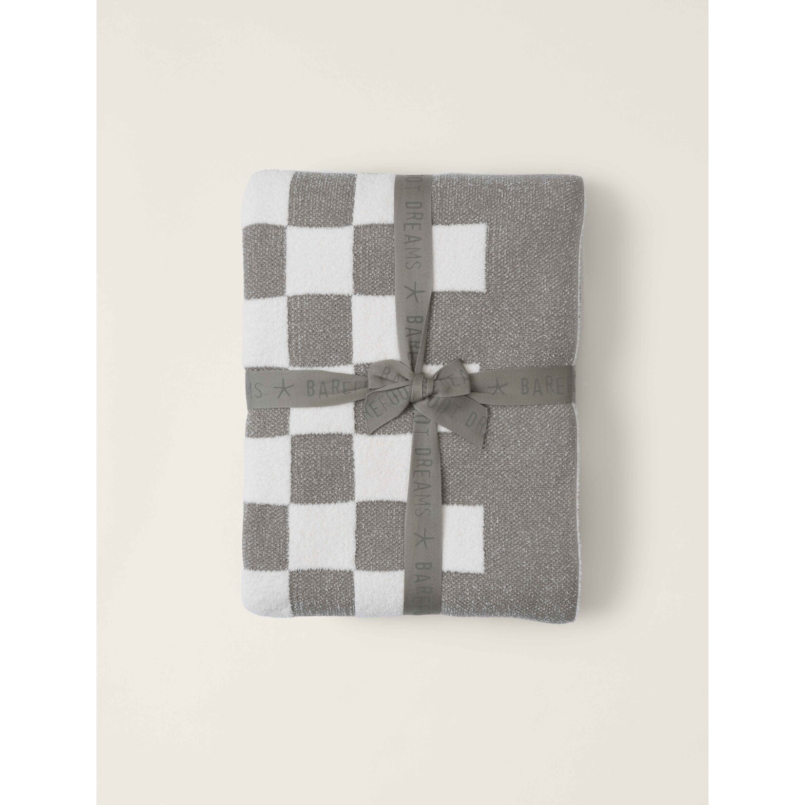 Barefoot Dreams CozyChic Cotton Checkered Throw Eucalyptus Cream