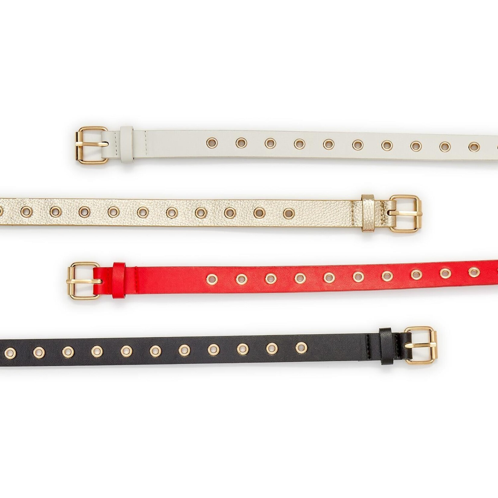 Two's Company Glam Grommet Vegan Leather Belts with Grommets