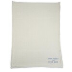 Two's Company Thank Heaven 30" x 40" Soft Knit Blanket with Blue Embroidery