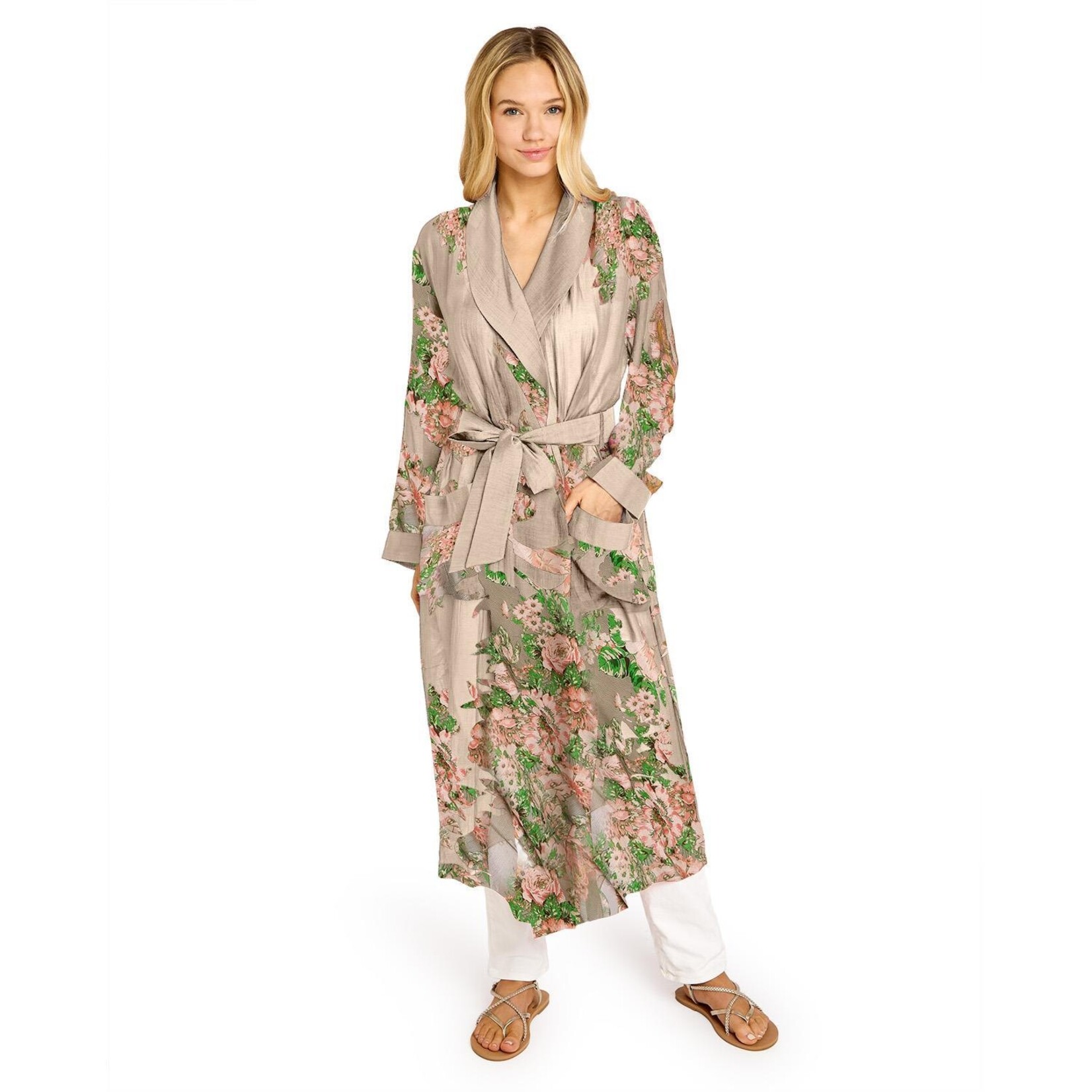 Two's Company Neon Rose Beige Robe