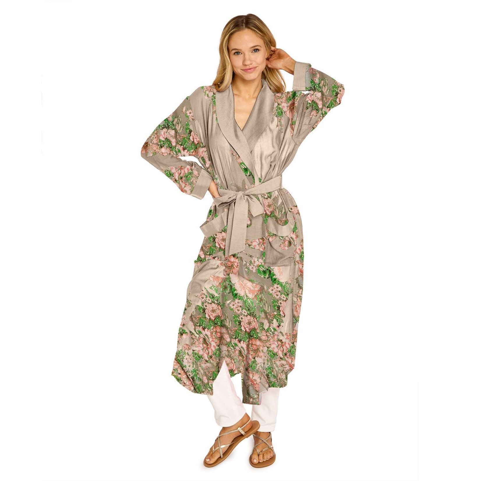 Two's Company Neon Rose Beige Robe