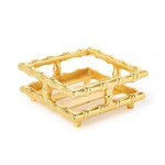 Two's Company Gold Bamboo Cocktail Napkin Holder