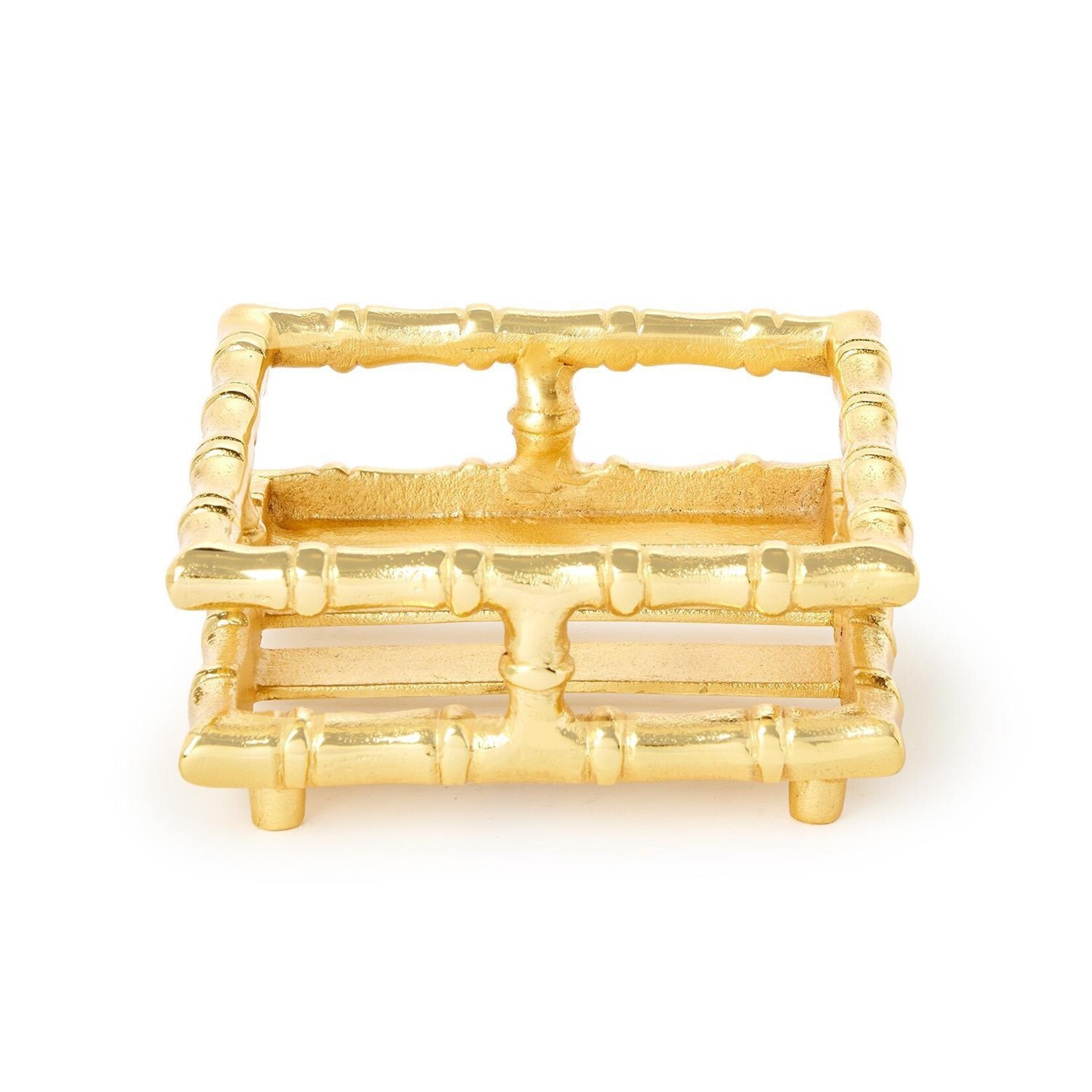 Two's Company Gold Bamboo Cocktail Napkin Holder
