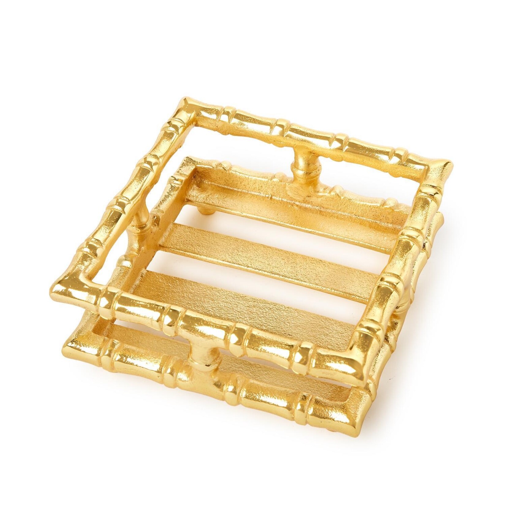 Two's Company Gold Bamboo Cocktail Napkin Holder