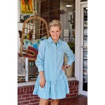 Mary Square Fiona Simple Stripe Blue/Green Dress
