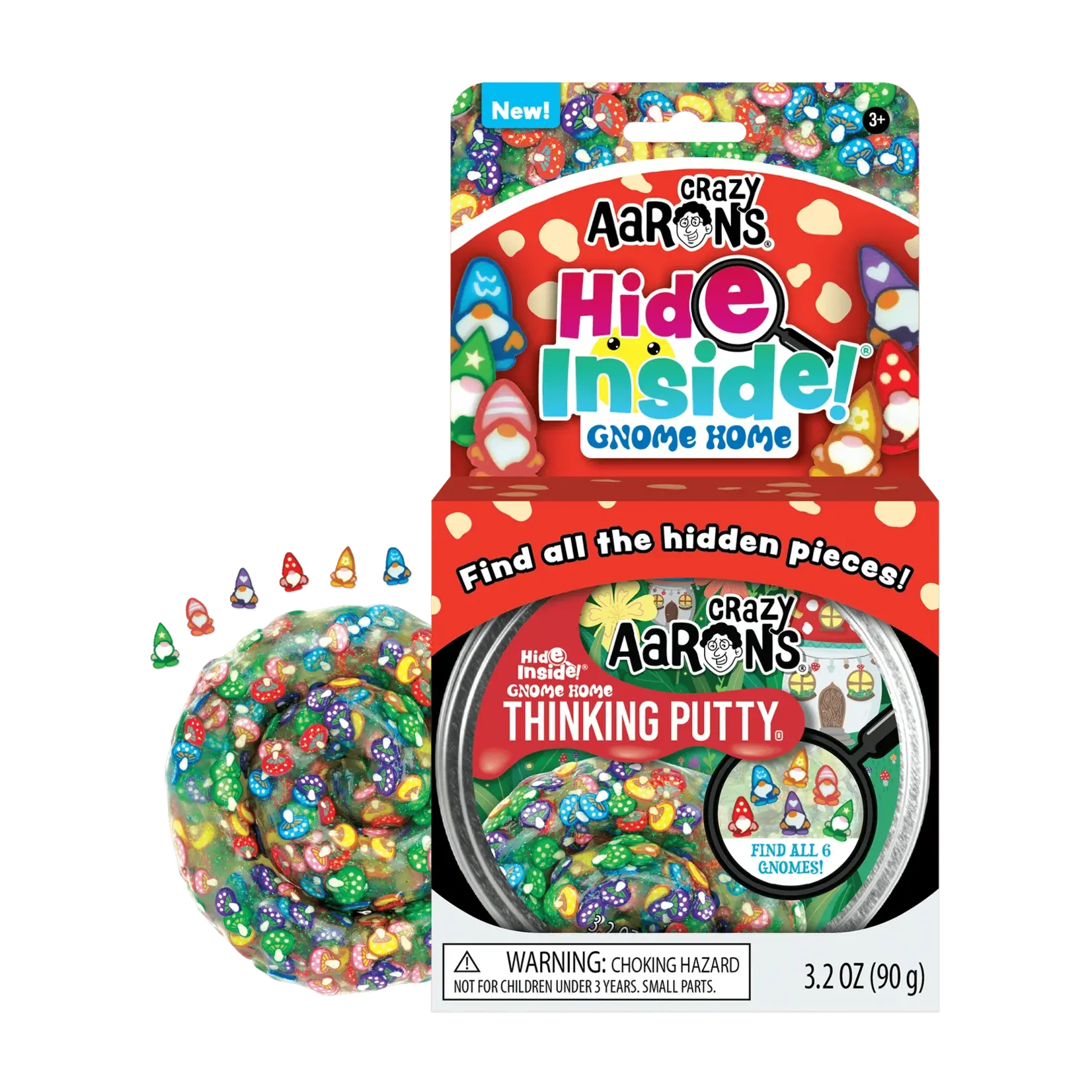 Crazy Aarons Full Size 4" Thinking Putty Tin Gnome Home Hide Inside