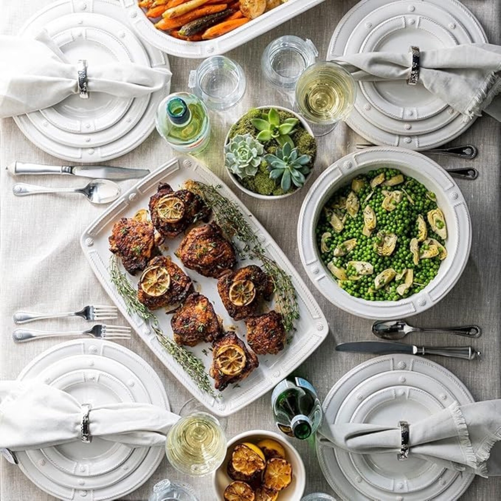 Juliska Berry & Thread French Panel Whitewash Dinner Plate