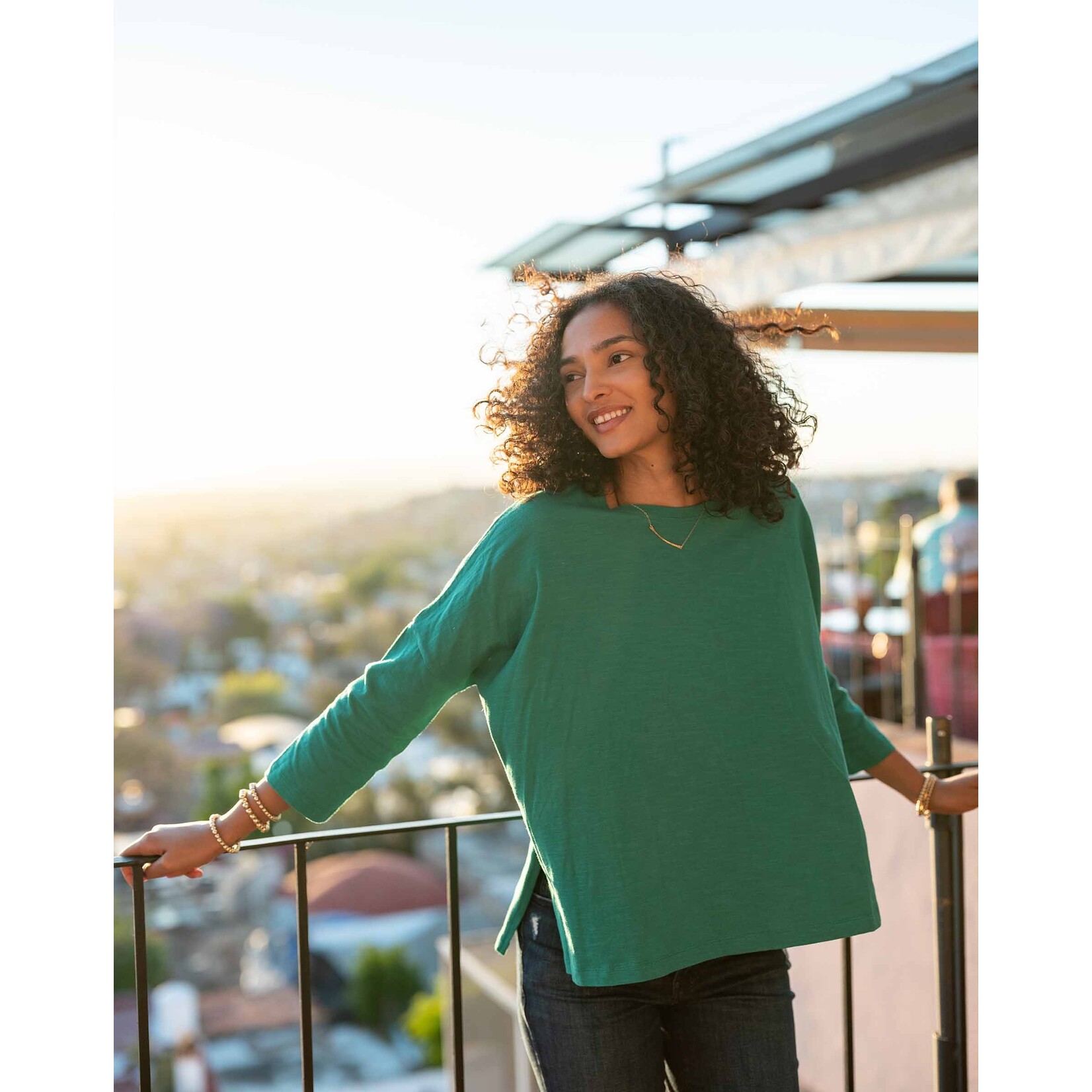 Mersea Catalina Slub Tee Grove Green O/S