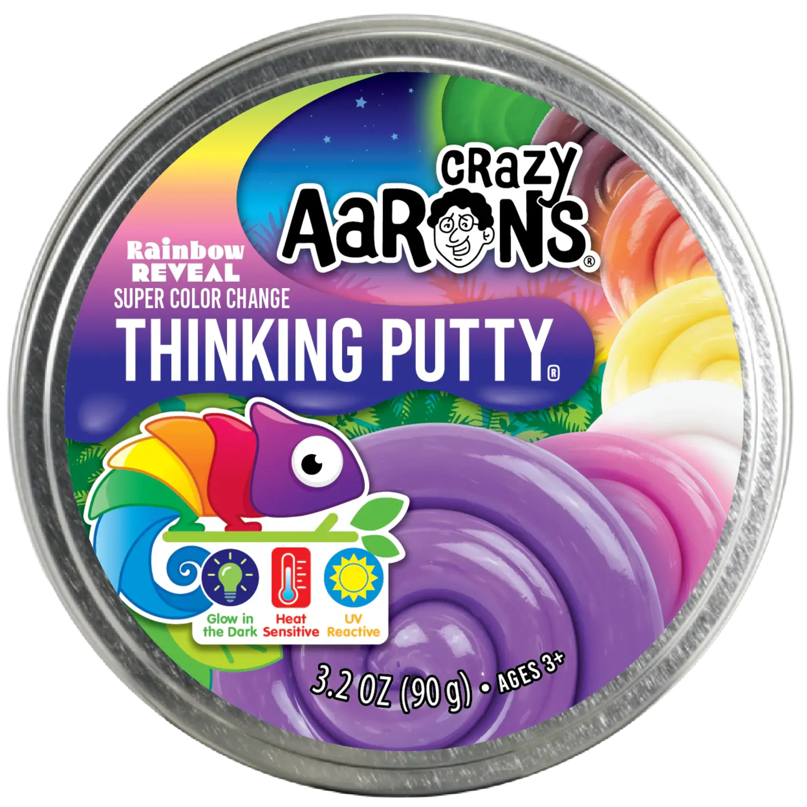 Crazy Aarons Full Size 4" Thinking Putty Tin Rainbow Reveal