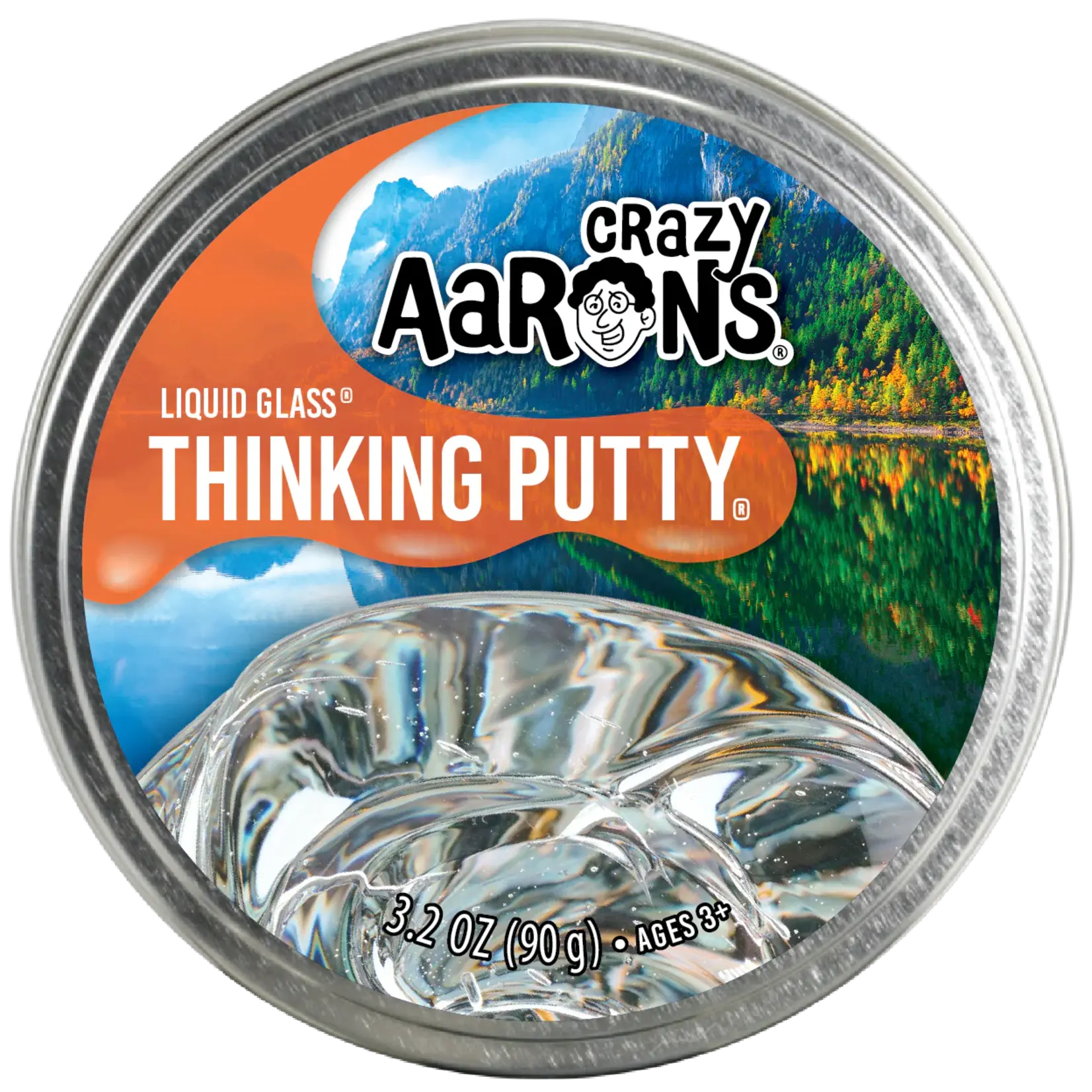Crazy Aarons Full Size 4" Thinking Putty Tin Crystal Clear Liquid Glass