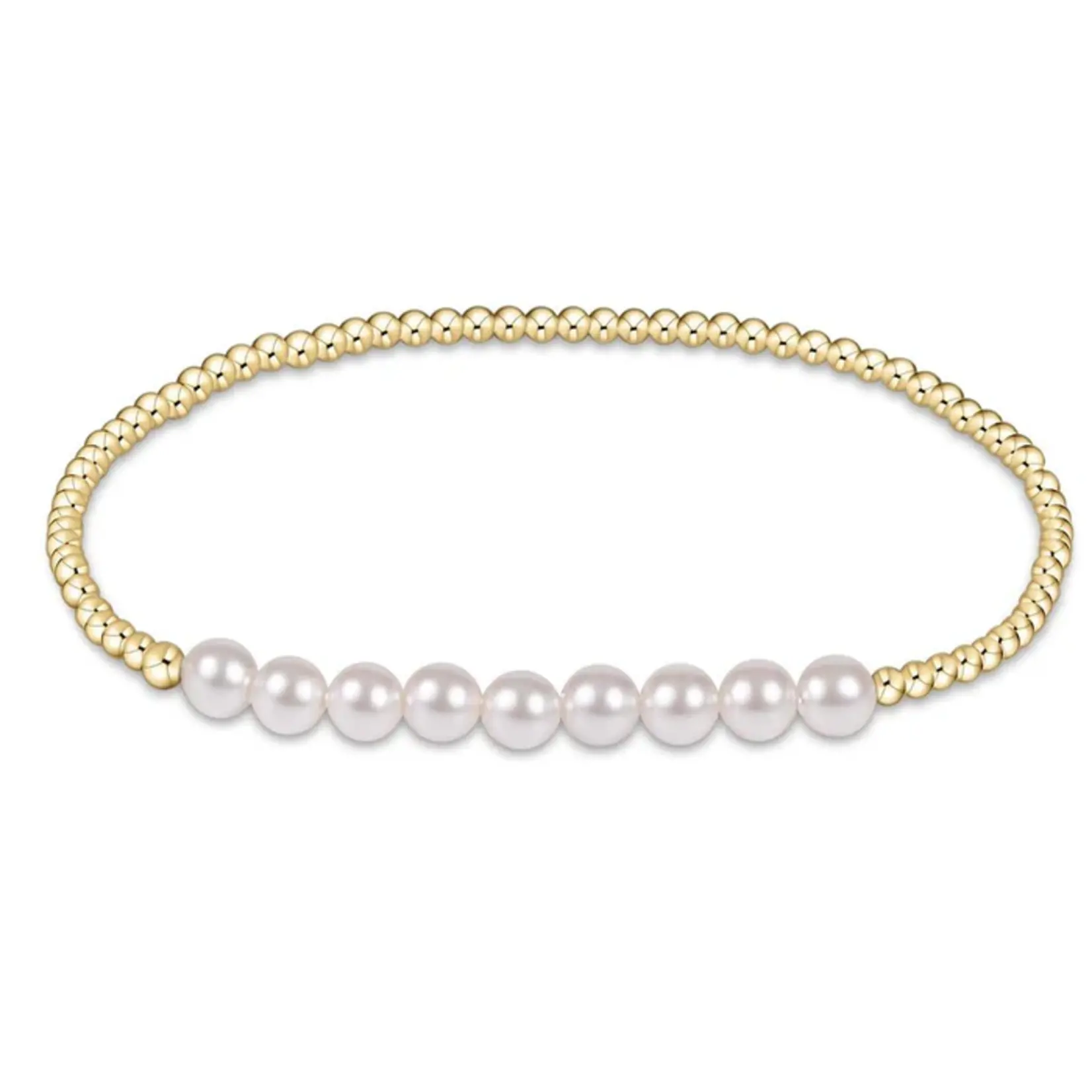 enewton Classic Gold Beaded Bliss 2.5mm Bead Bracelet-5mm Pearl
