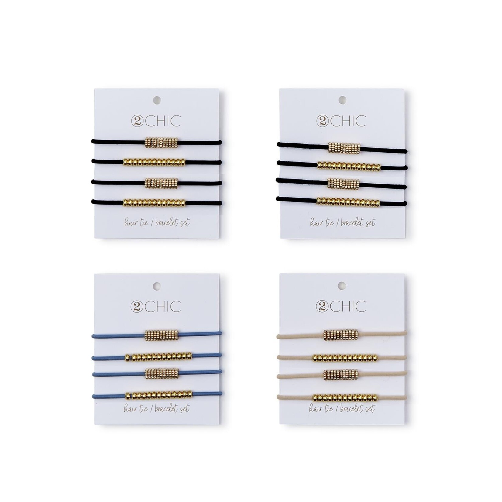 Two's Company Elastic Hair Tie Bracelet Set