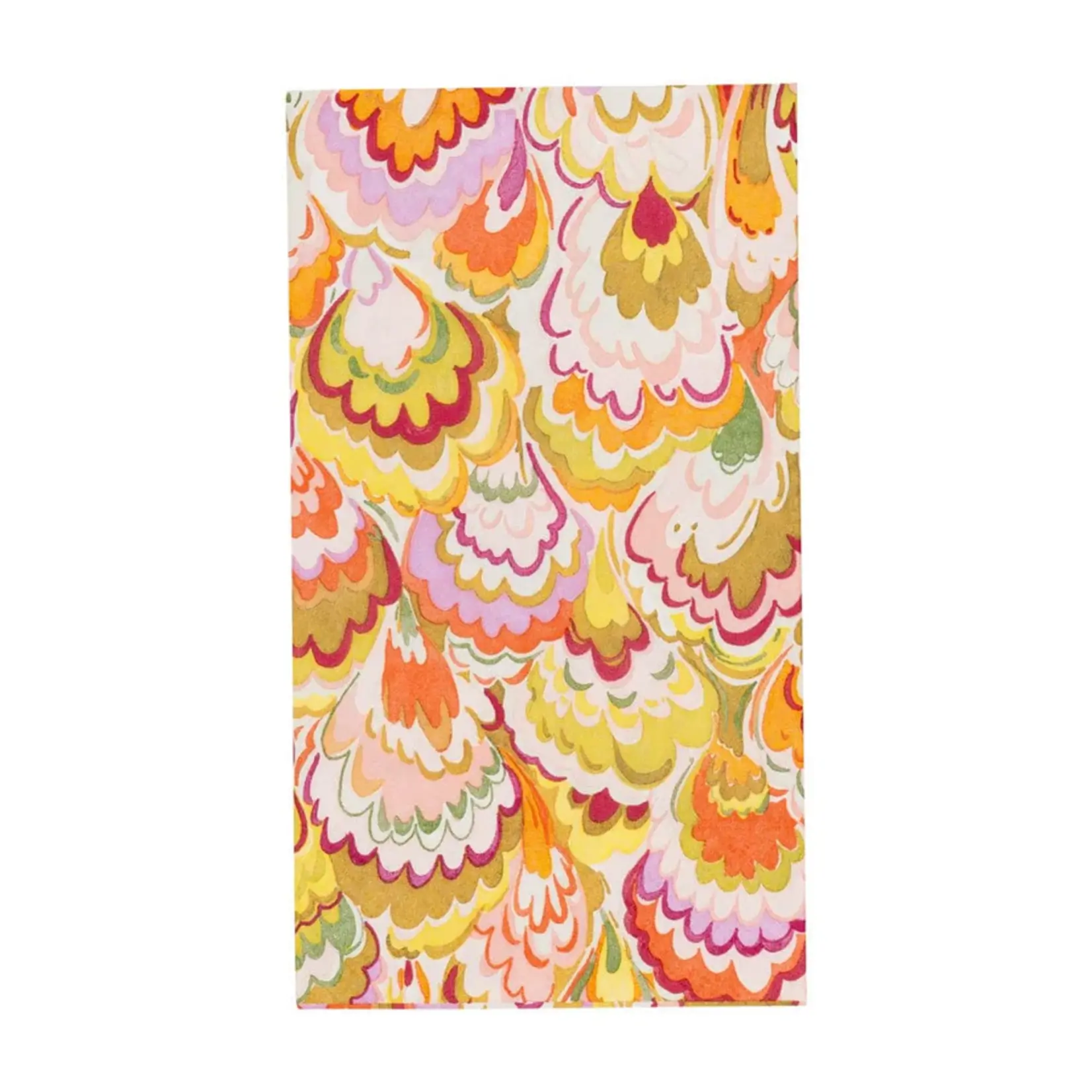 Caspari Guest Towel Marbled Ceramica Raspberry