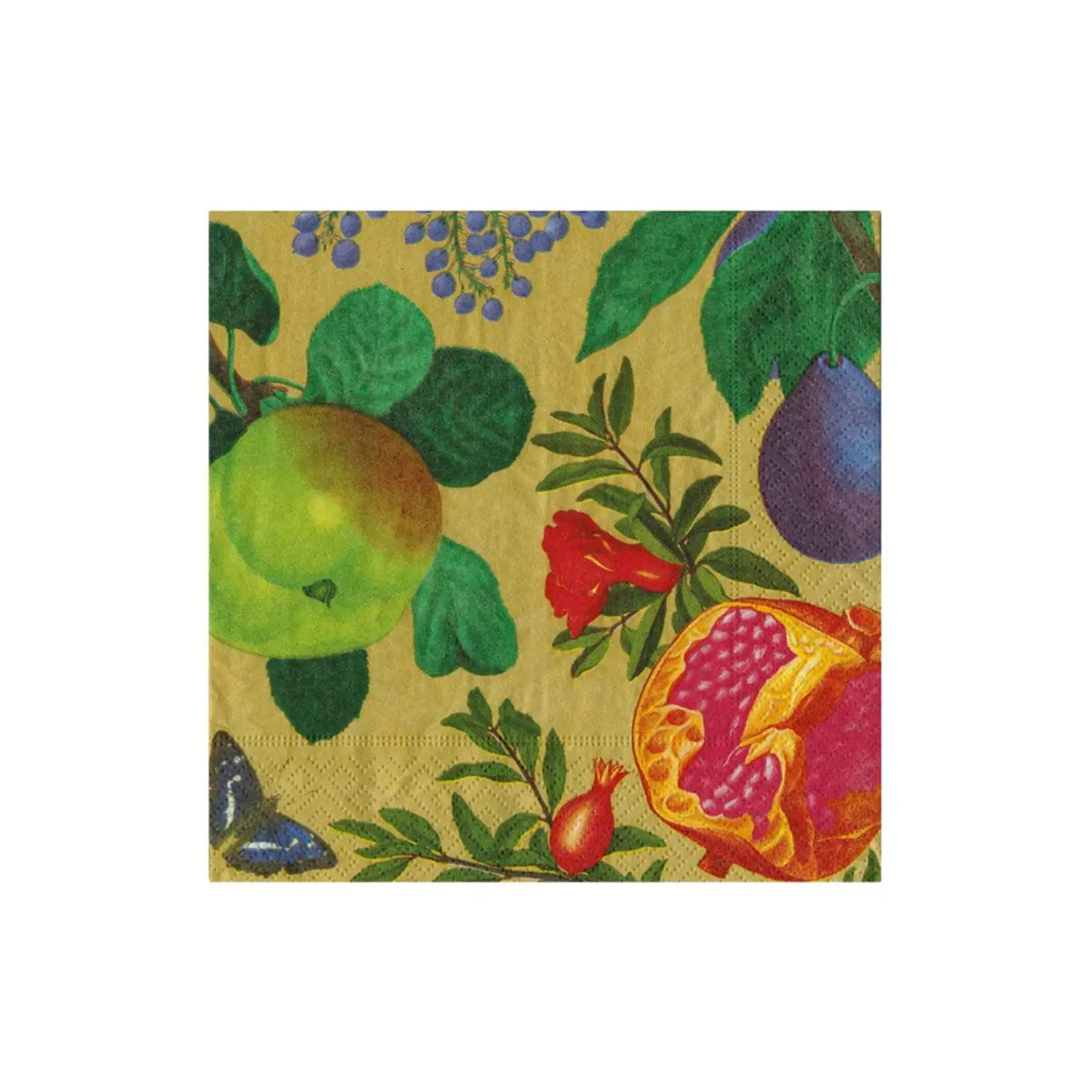 Caspari Cocktail Napkin Royal Orchard Gold