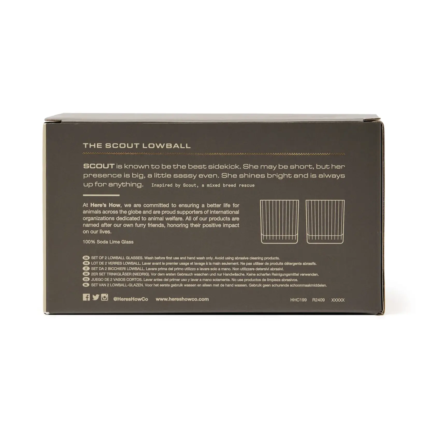 Here's How The Scout Lowball Glass - Smoke SET OF 2 IN SMOKE