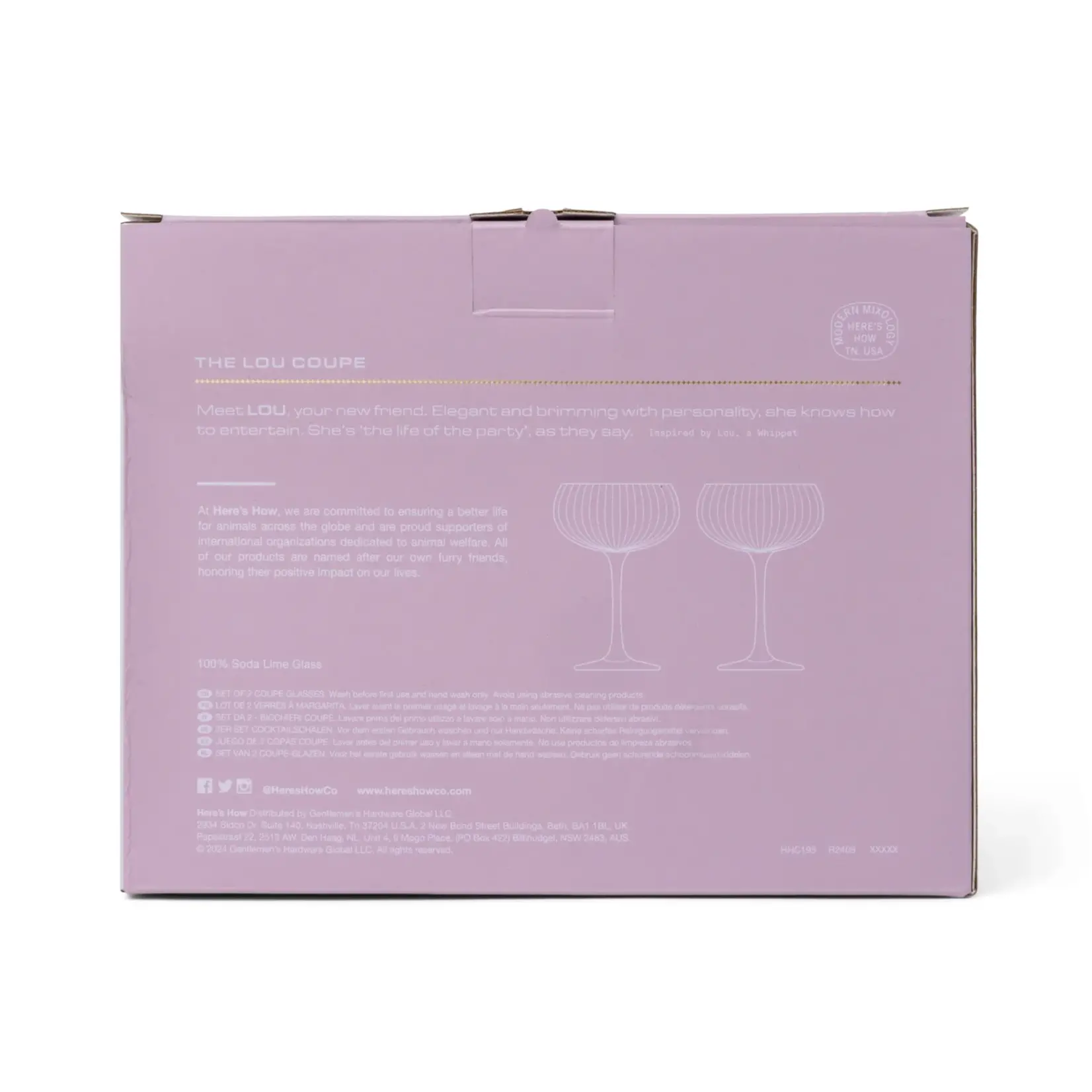 Here's How The Lou Coupe Glass SET OF 2 IN LILAC