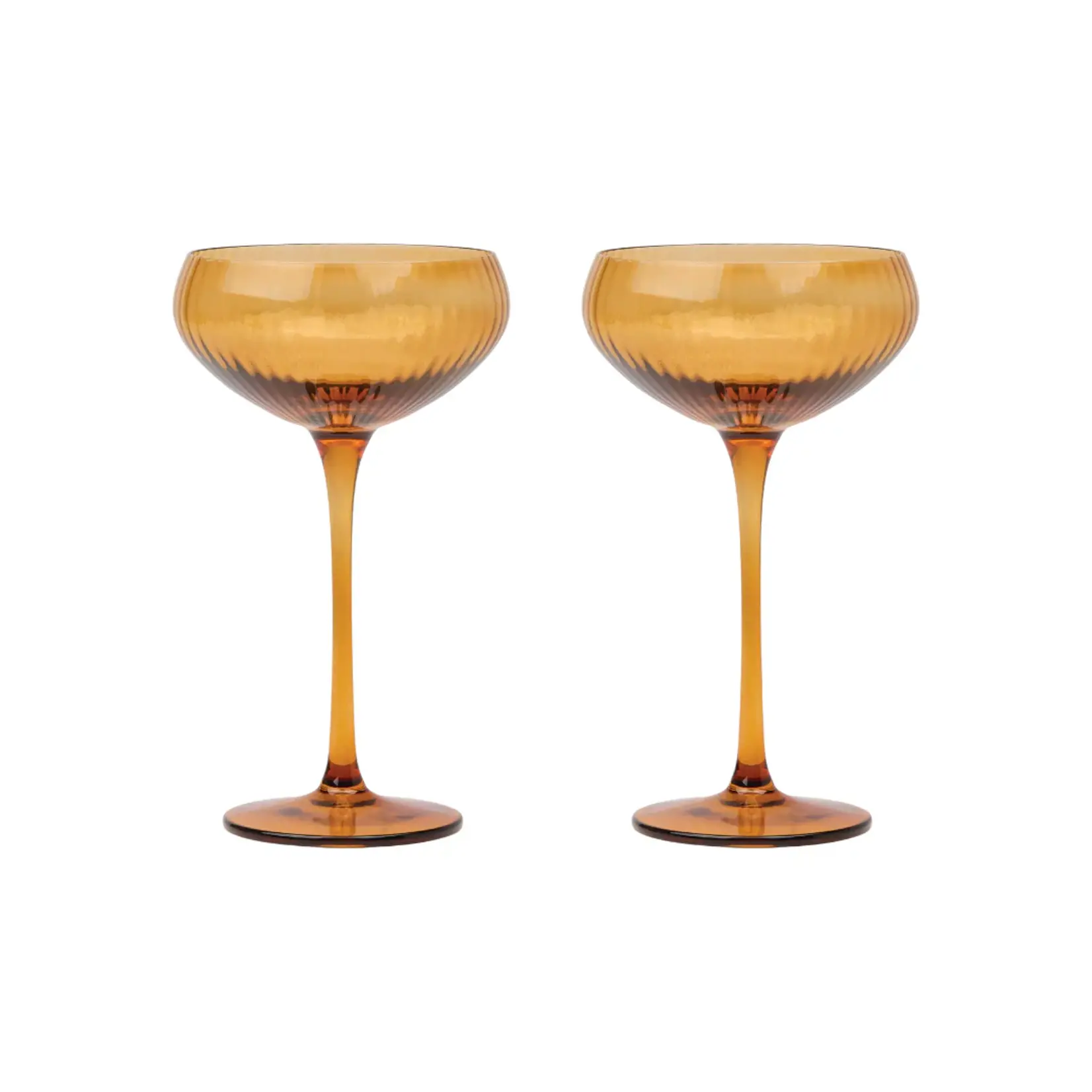 Here's How The Lou Coupe Glass SET OF 2 IN AMBER