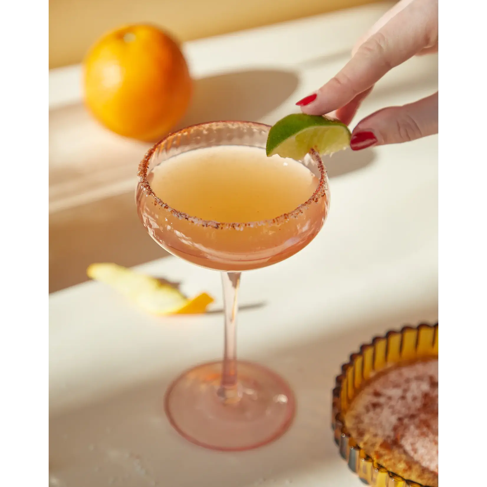 Here's How The Romy Wine Glasses SET OF 2 IN BLUSH