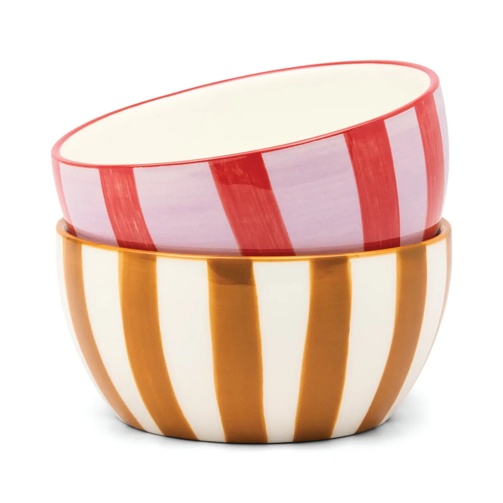 Here's How The Bella Dipping Bowls SET OF 2 IN LILAC & RUST + OCHRE