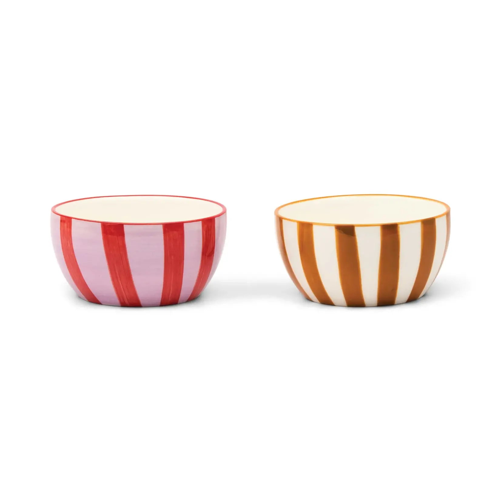 Here's How The Bella Dipping Bowls SET OF 2 IN LILAC & RUST + OCHRE