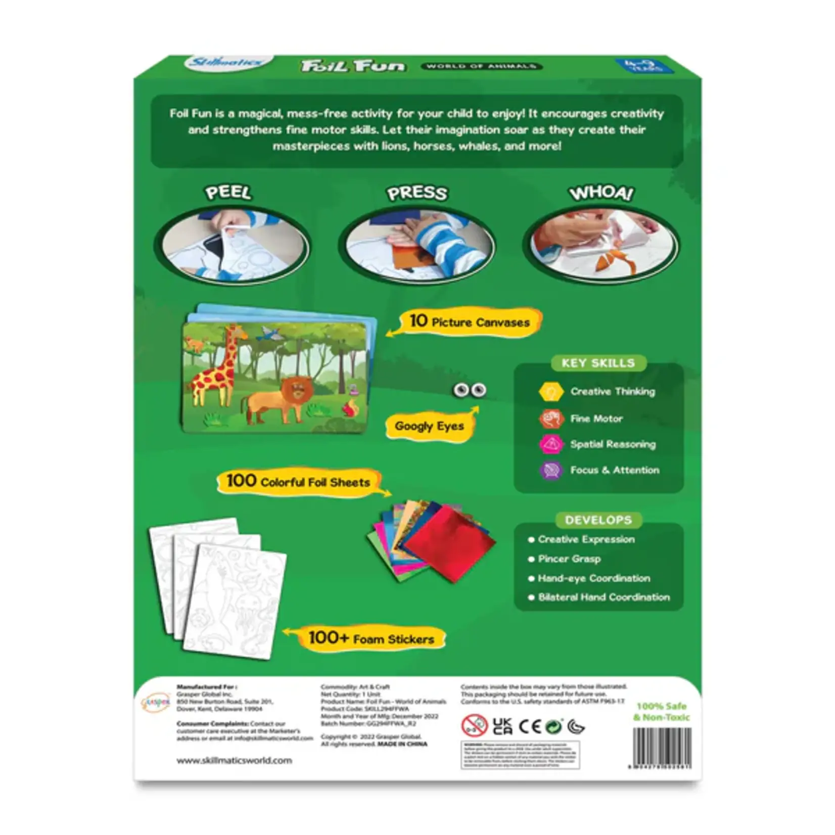 Skillmatics Foil Fun No Mess Art Kit: World of Animals