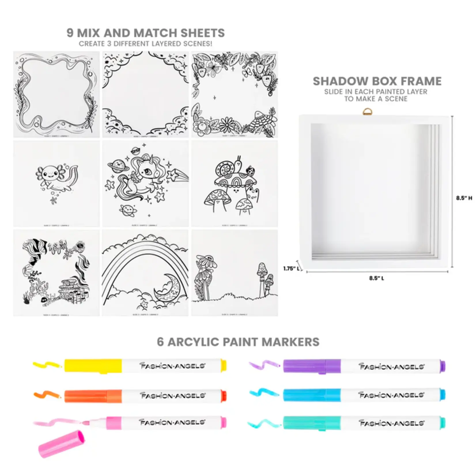 Fashion Angels MAKE A SCENE AXOLOTL SHADOW BOX KIT