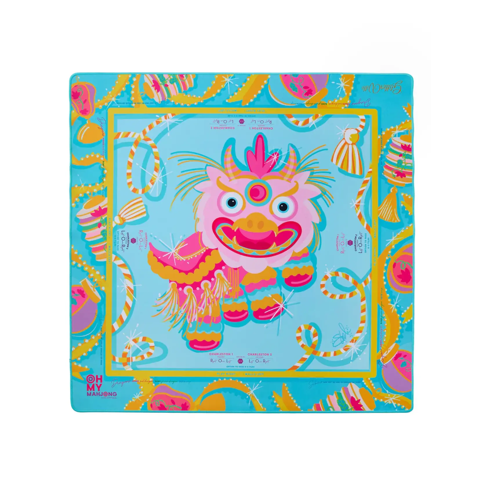 Oh My Mahjong Glitterville Pink Dragon Mat